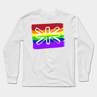 Painted Rainbow Union Jack Long Sleeve T-Shirt